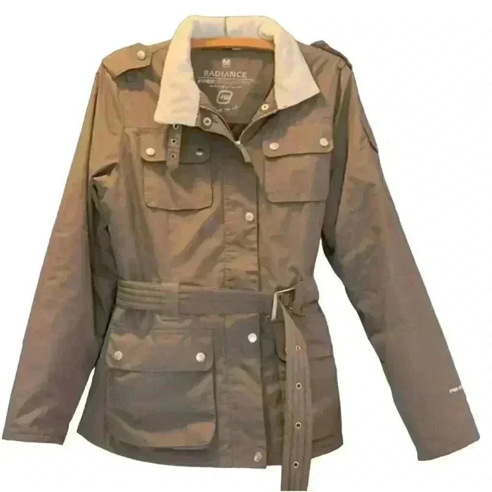 Free Country Radiance Women's Khaki Ski Snowboard Quilt Lined Coat w Faux Fur Co